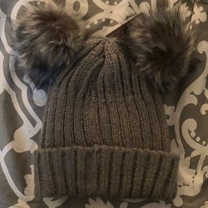 Arctic Paw Grey Fleece Lined Ear Beanie